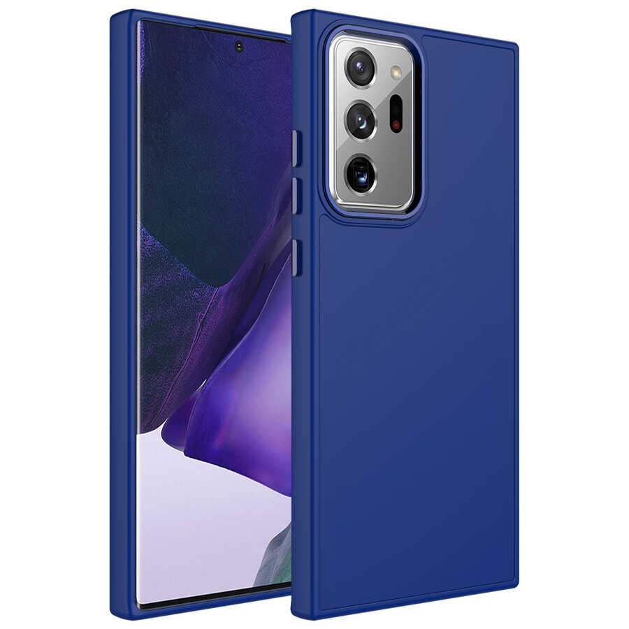 Galaxy Note 20 Ultra Metal Çerçeve ve Buton Tasarımlı Silikon Zore Luna Kapak