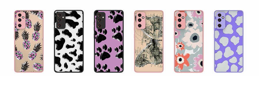 Galaxy M23 Desenli Kamera Korumalı Parlak Zore Nora Kapak