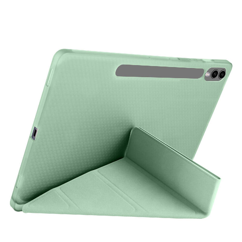 Galaxy Tab S9 FE Plus  Zore Tri Folding Kalem Bölmeli Standlı