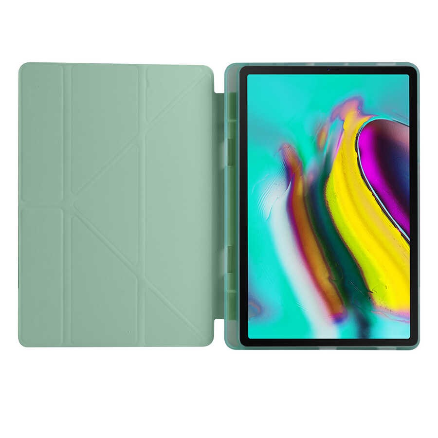 Galaxy Tab S9 FE Plus Kılıf Zore Tri Folding Kalem Bölmeli Standlı Kılıf