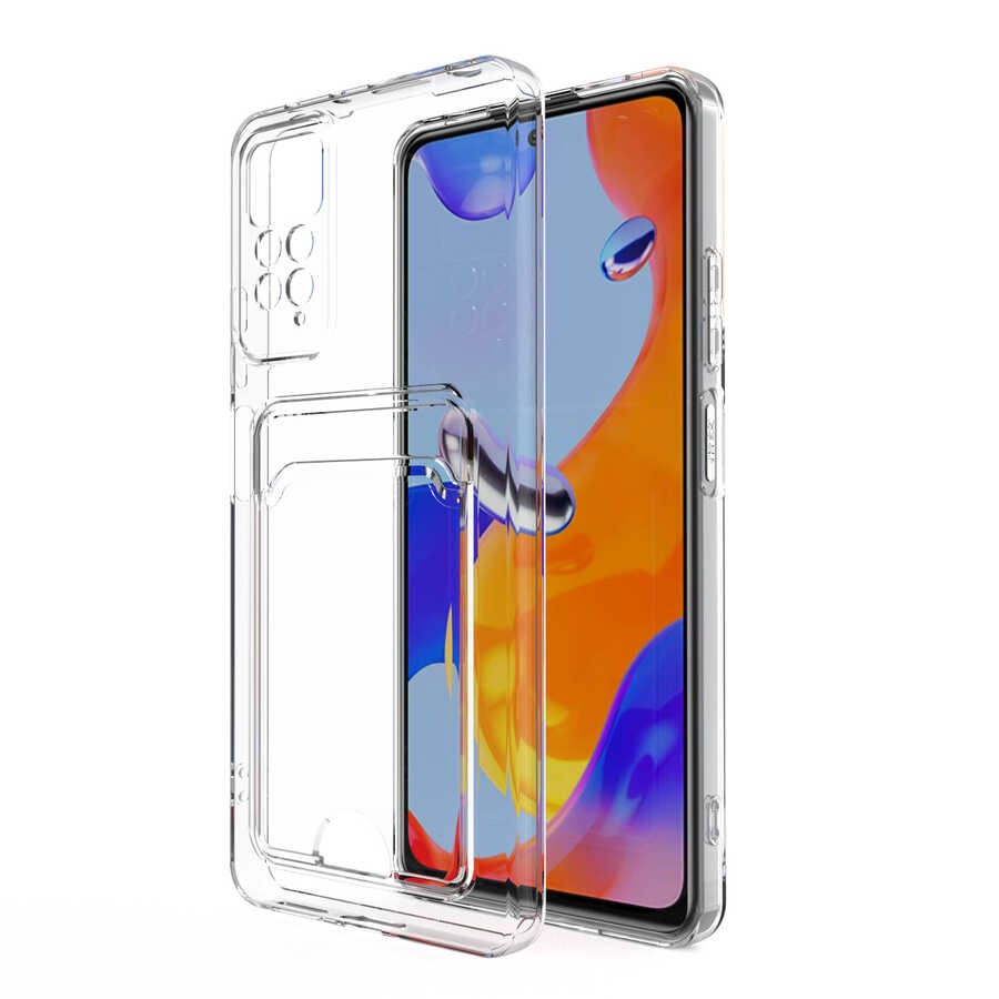 Xiaomi Redmi Note 11 Global Kartlıklı Şeffaf Zore Setra Clear Silikon Kılıf