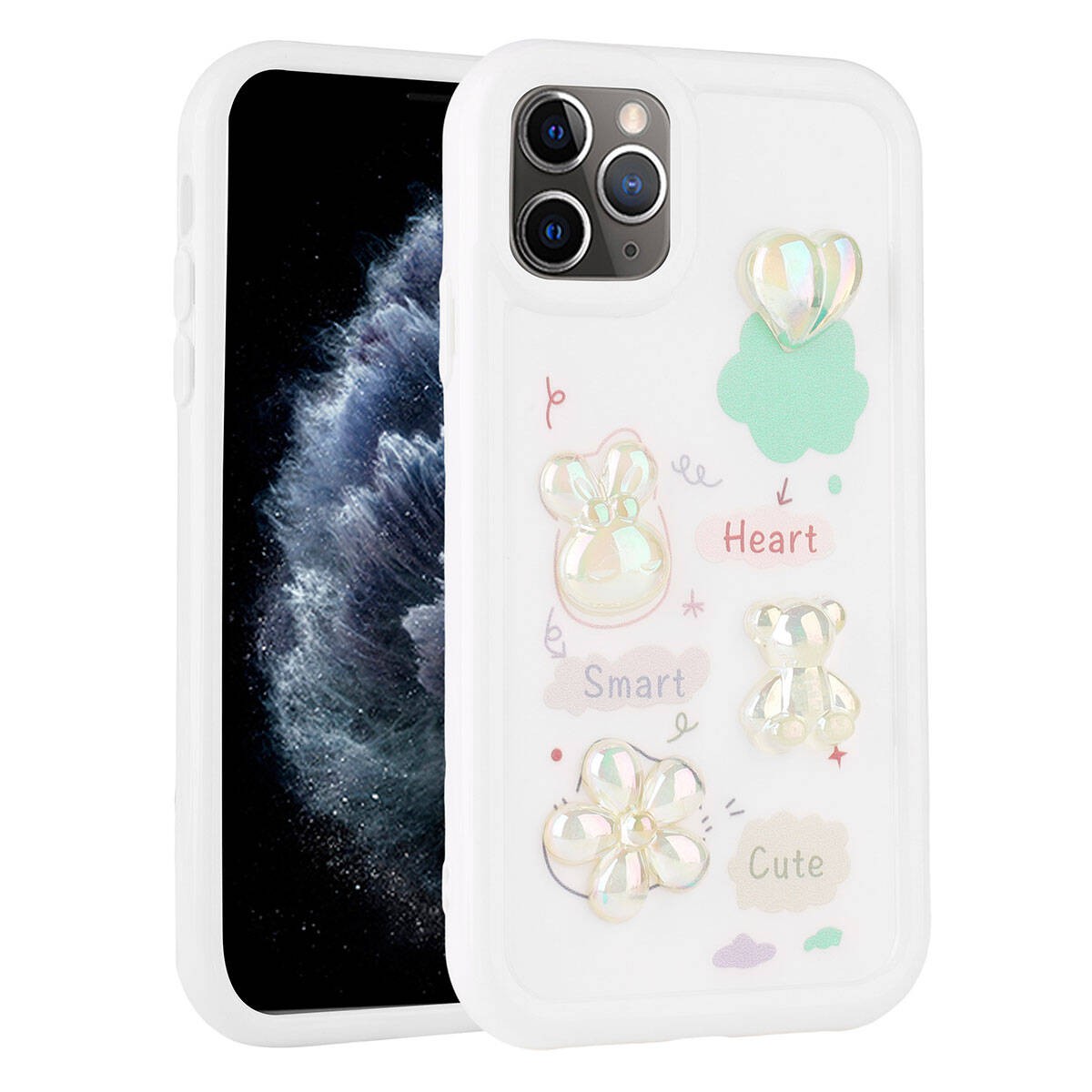 iPhone 11 Pro Max Kabartma Figürlü Parlak Zore Toys Silikon Kılıf