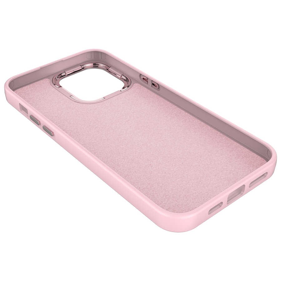iPhone 12 Pro Metal Çerçeve ve Buton Tasarımlı Silikon Zore Luna Kapak