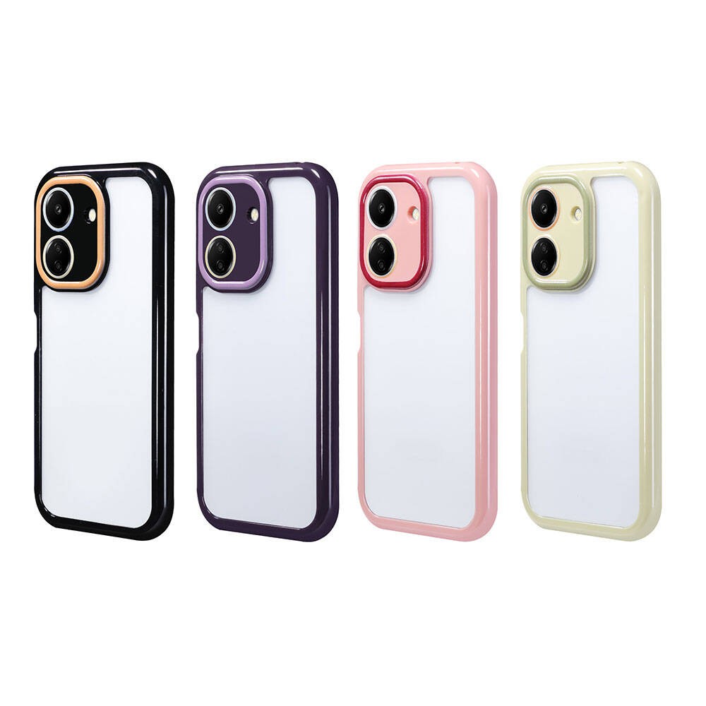 Xiaomi Poco C65 Kamera Korumalı Renkli Kenar ve Çerçeve Tasarımlı Zore Vitamin Kılıf