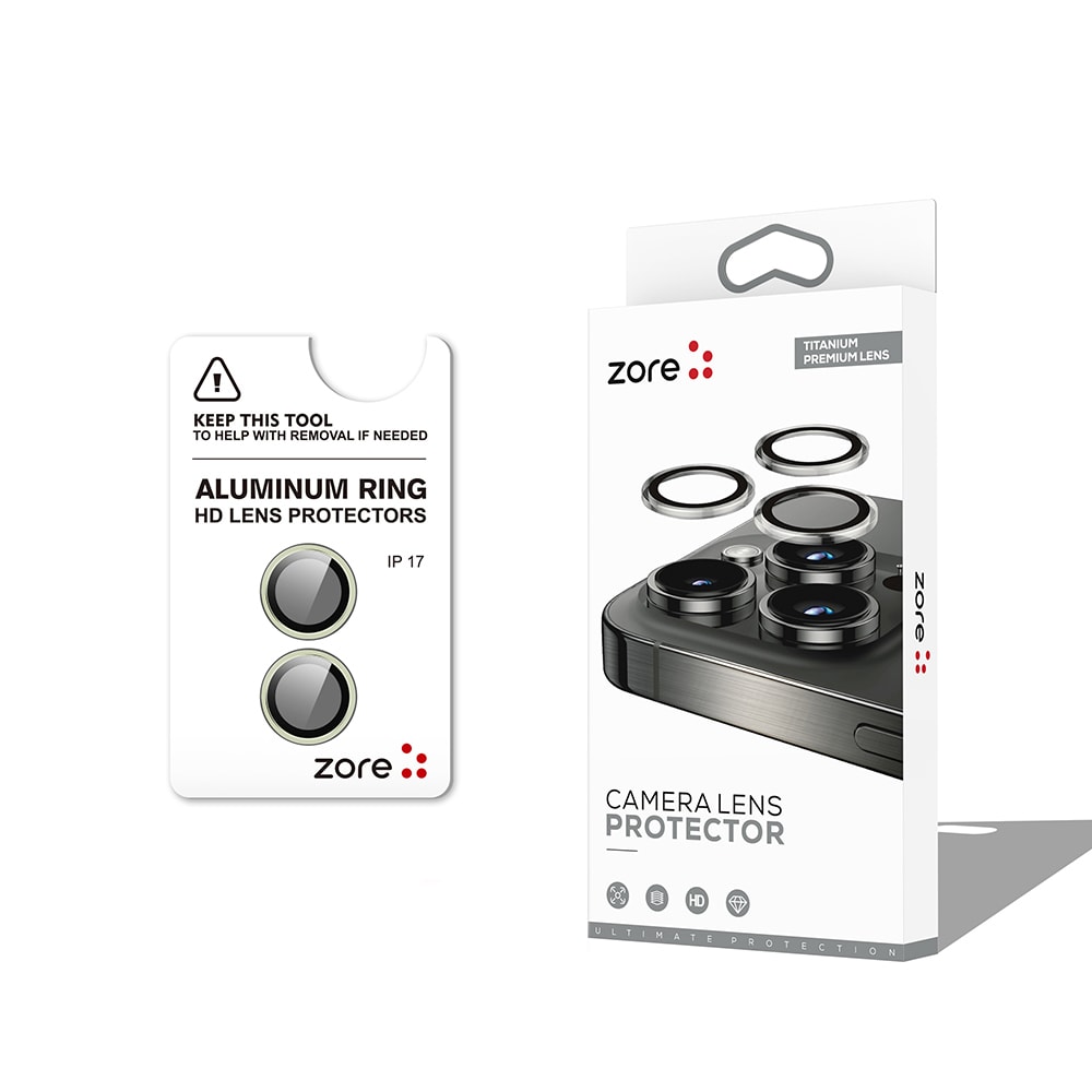 Apple iPhone 17 Zore CL-12 Premium Safir Parmak İzi Bırakmayan Anti-Reflective Kamera Lens Koruyucu