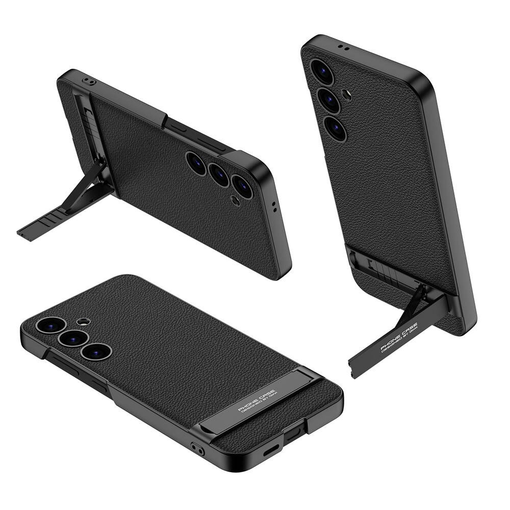 Galaxy S24 Zore Kamera Korumalı Leather Dikey Standlı Ays Kılıf