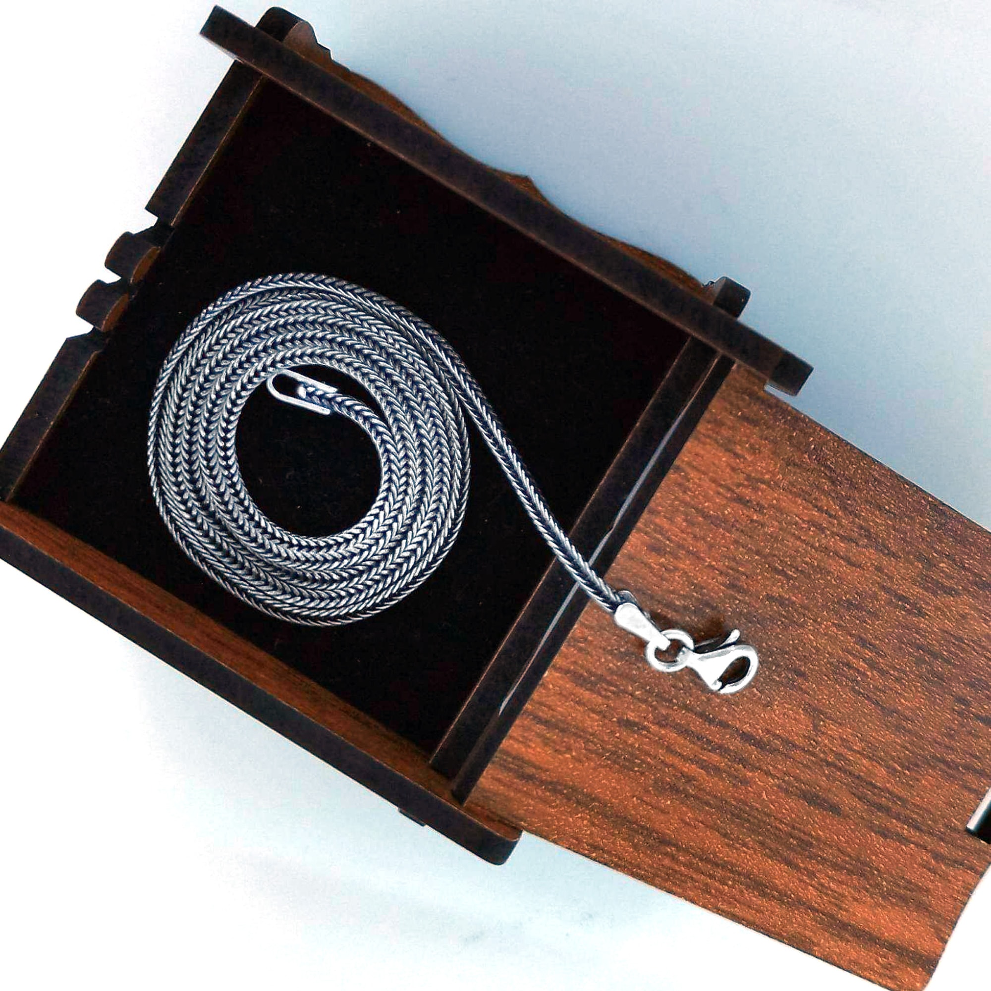 Unisex 925 Ayar Gümüş Zincir Tilki Kuyuruğu 40 - 75 cm