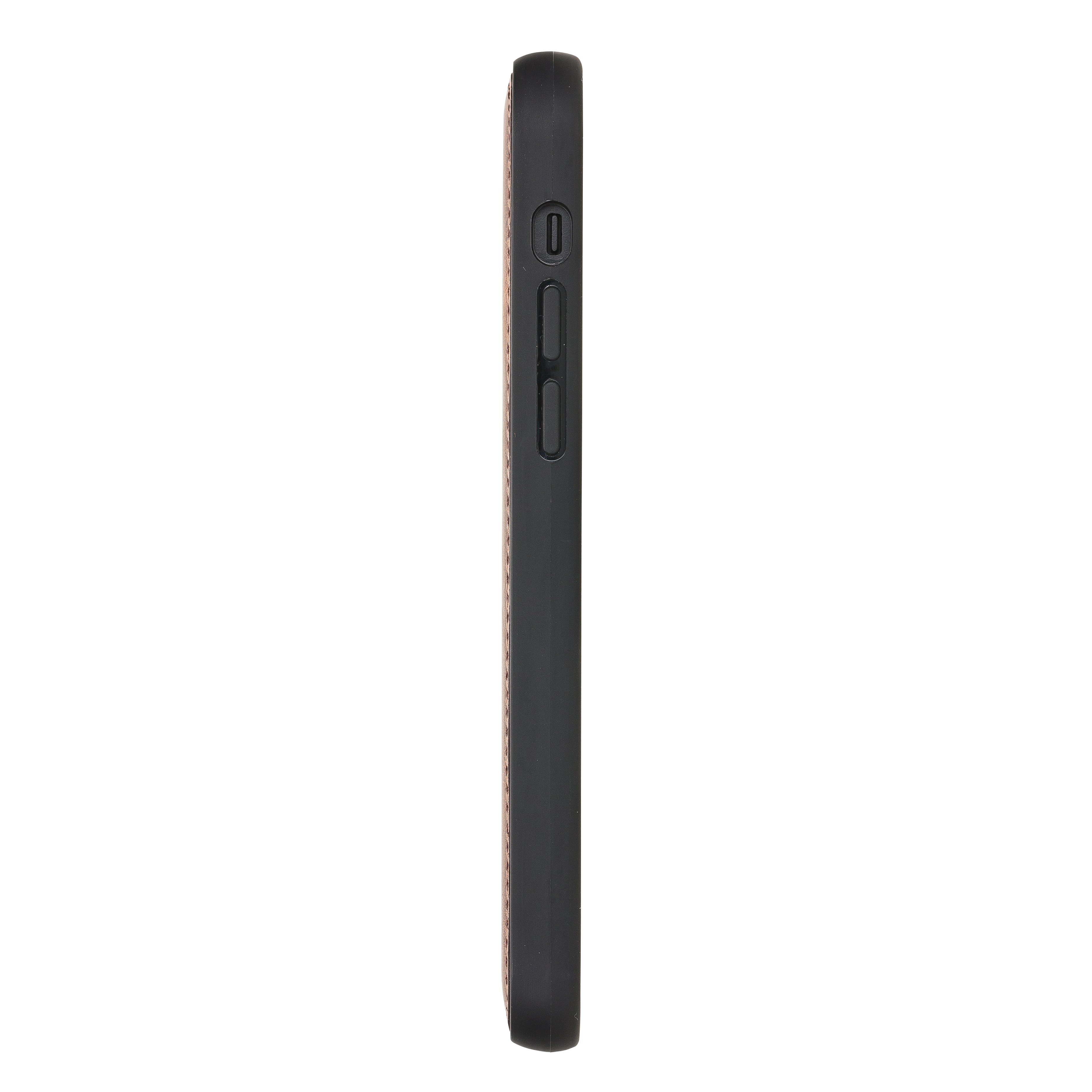 Apple iPhone 12 Uyumlu Deri Arka Kapak RST2EF Taba