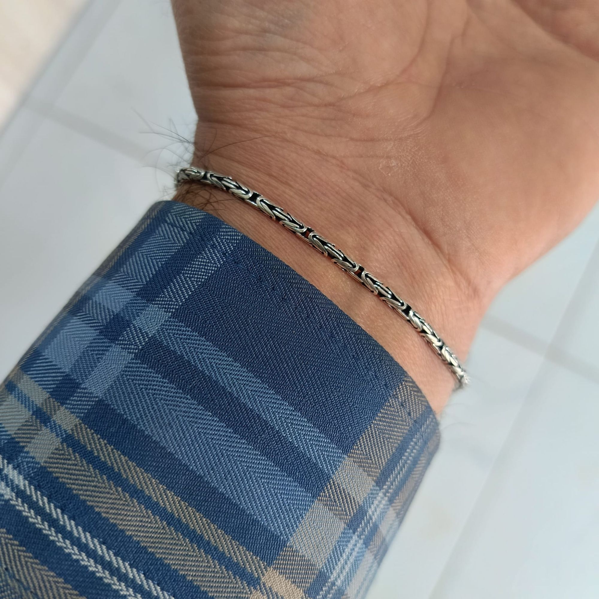 925 Ayar Gümüş Yuvarlak Kral Bileklik 2,5 mm
