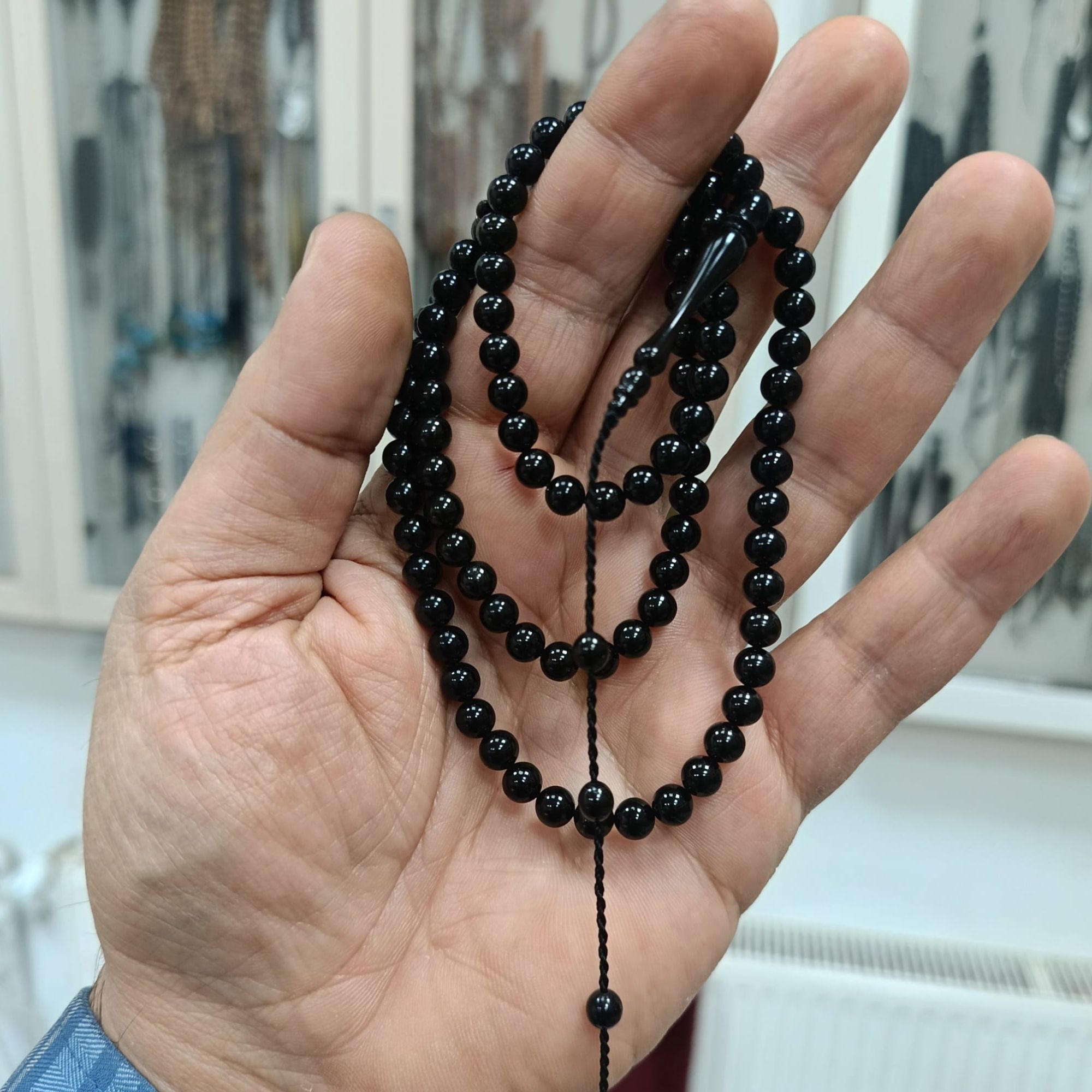 Sertifikalı Kumpaslı Sistemli Erzurum Oltu Namaz Dua Zikir Tesbihi 6 mm