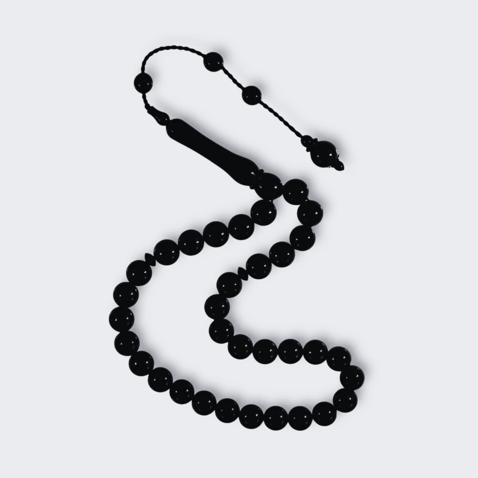 Küre Kesim Bilek Boy Sertifikalı Erzurum Oltu Taşı Tesbih 8 mm Usta İşi