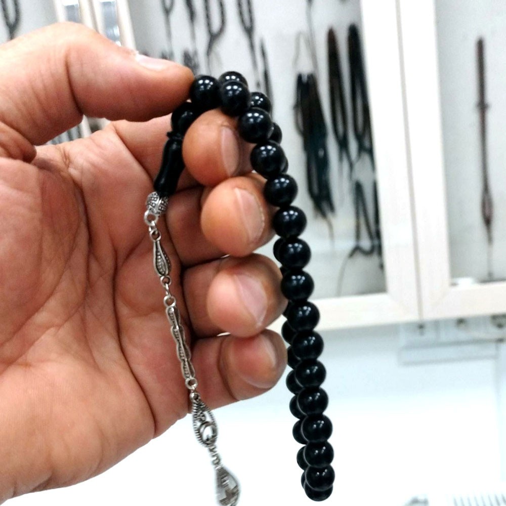 Küre Kesim Gürcistan Oltu Taşı Tesbih 9 mm