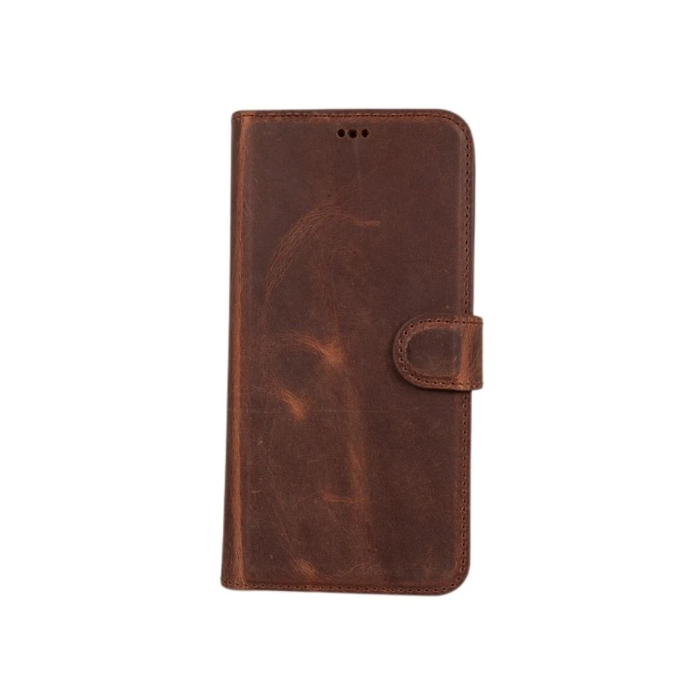 Apple iPhone 11 Pro Max Uyumlu Deri Cüzdanlı Kılıf G2 Kahve