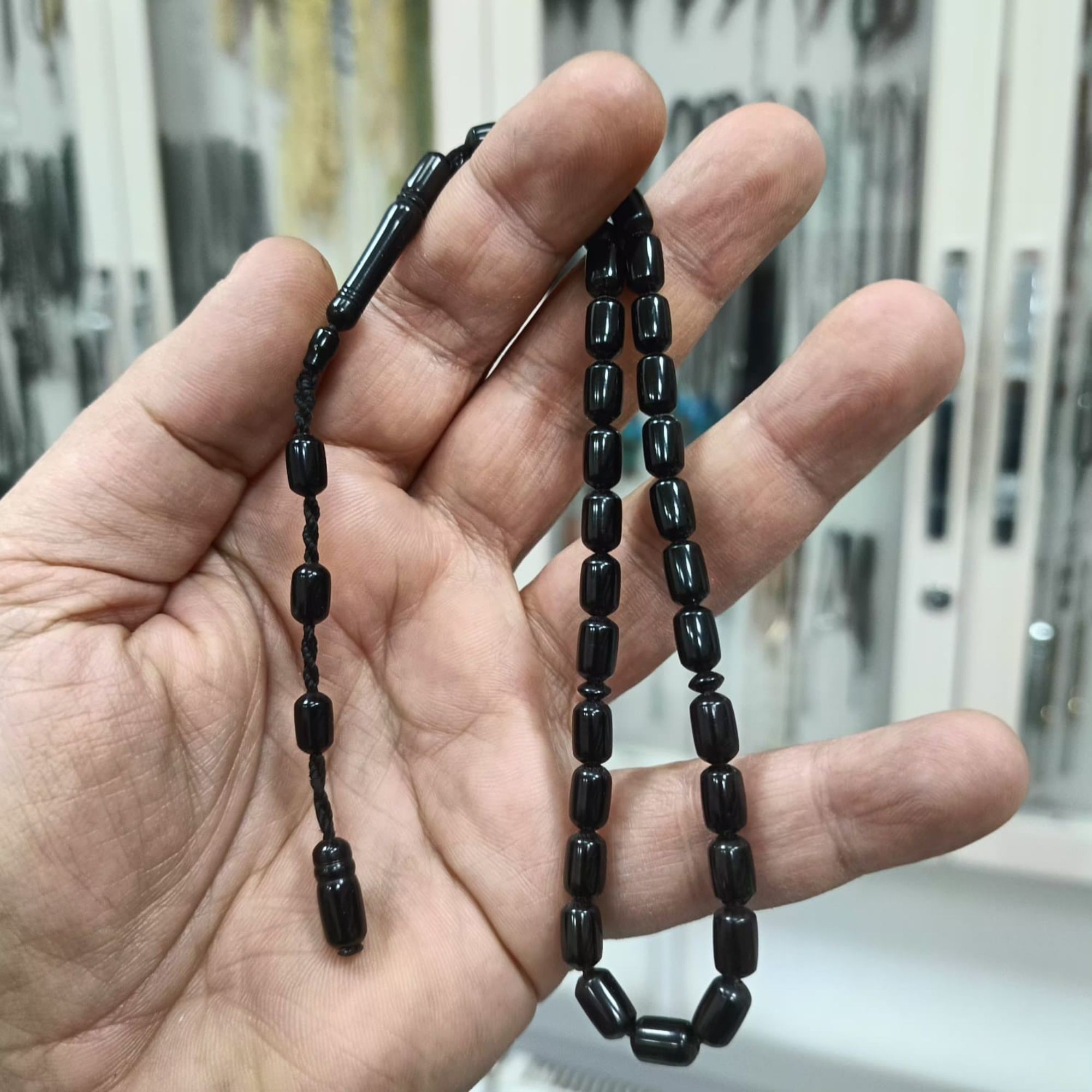 Kapsül Kesim Erzurum Oltu Taşı Tesbih Sistemli 5,5 x 8,5 mm