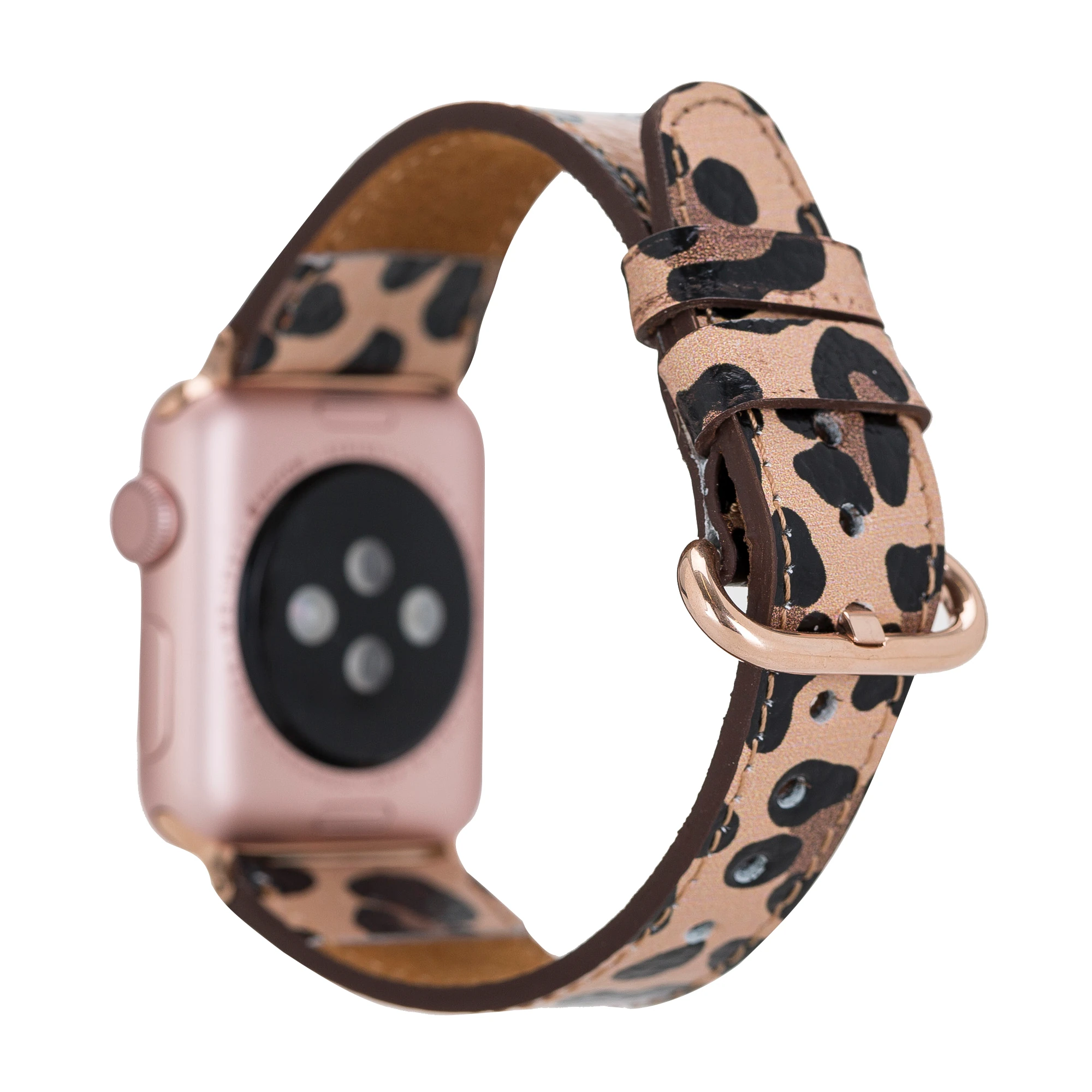 Apple Watch Uyumlu Deri Kordon 38-40-41mm Roma Leopar
