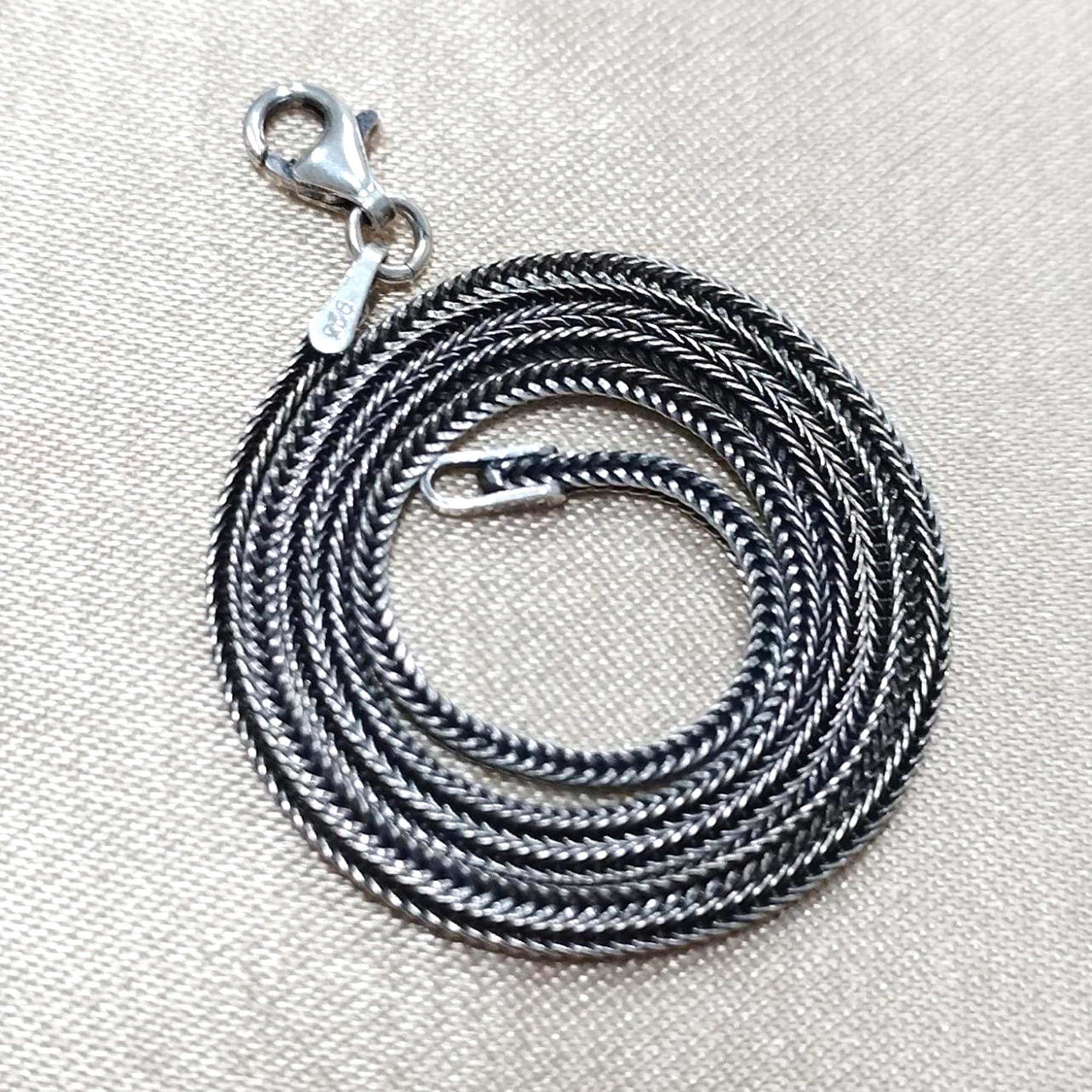 Unisex 925 Ayar Gümüş Zincir Tilki Kuyuruğu 40 - 75 cm