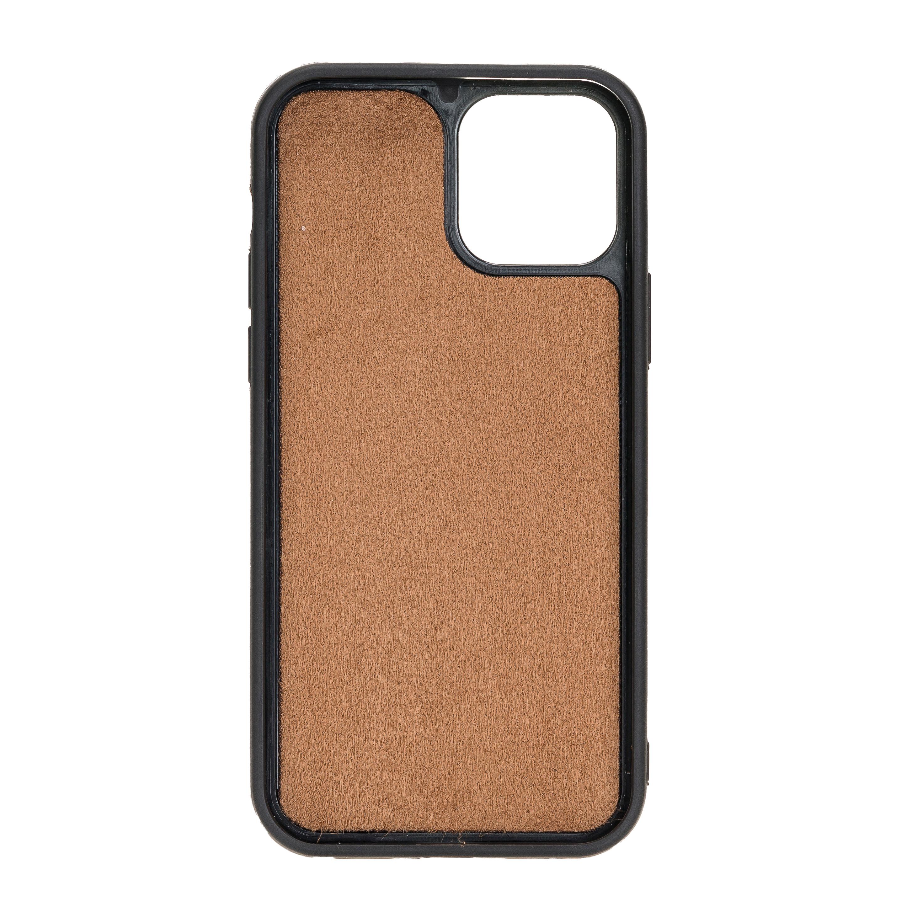 Apple iPhone 12 Uyumlu Deri Arka Kapak RST2EF Taba