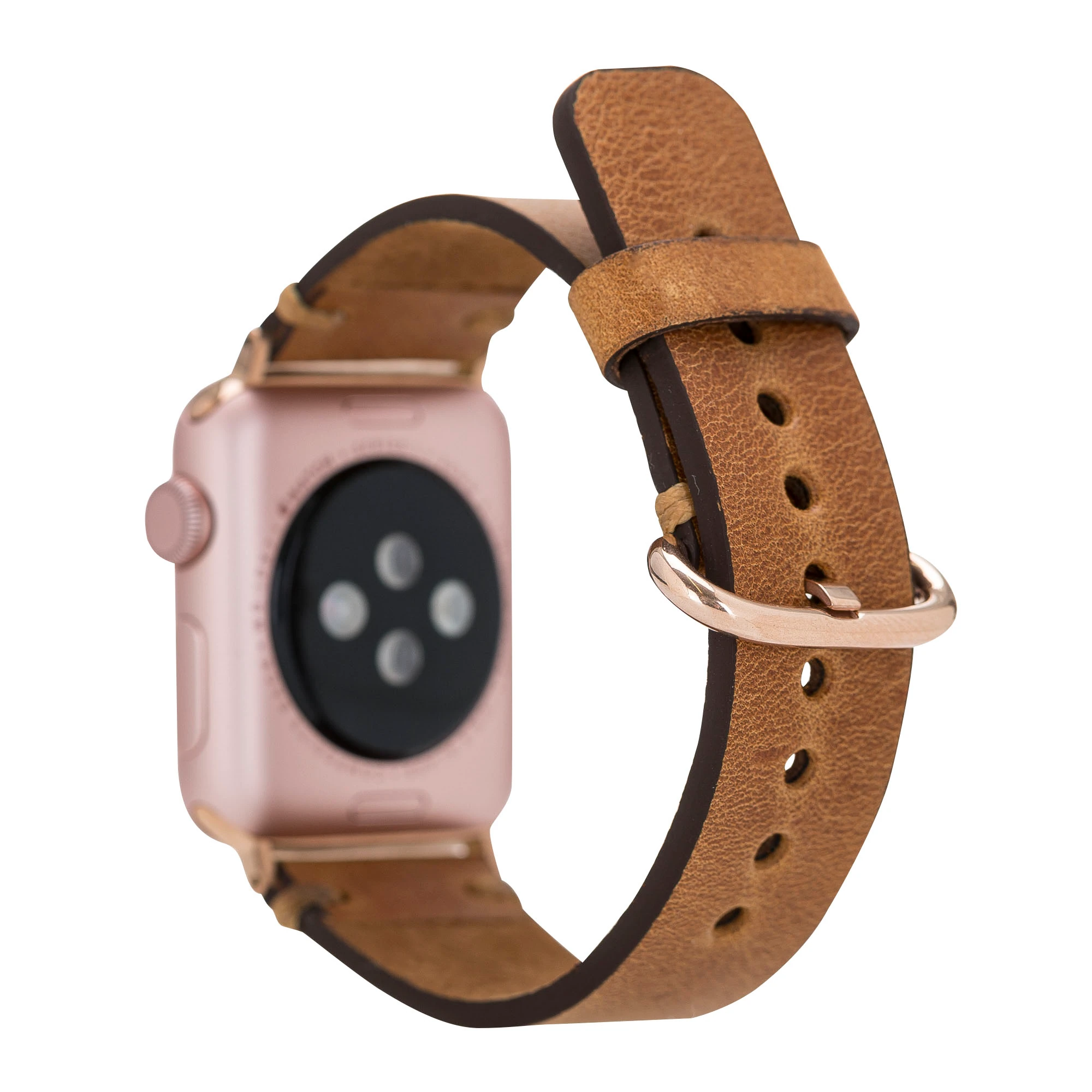 Apple Watch Uyumlu Deri Kordon 38-40-41mm Roma G19 Taba