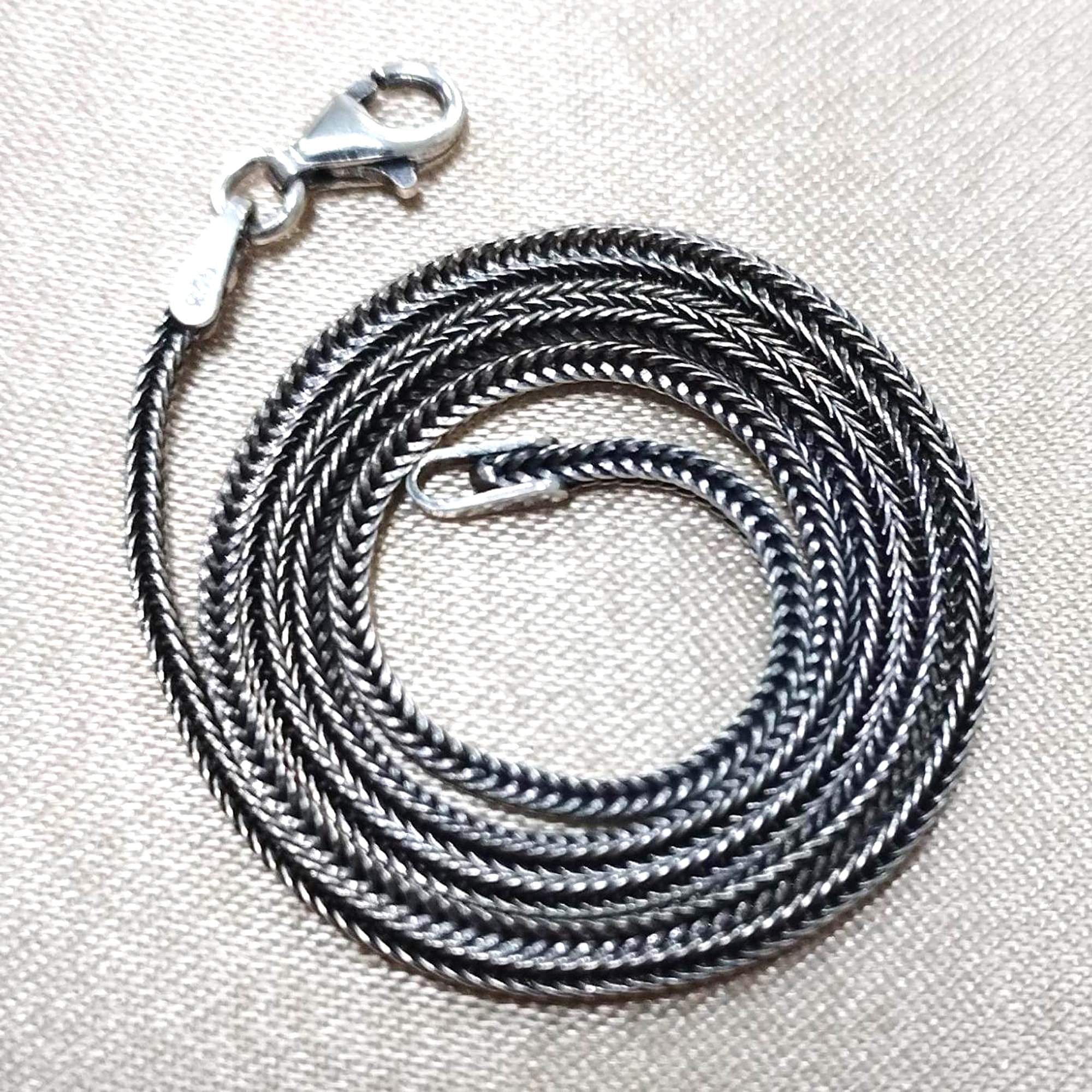 Unisex 925 Ayar Gümüş Zincir Tilki Kuyuruğu 40 - 75 cm