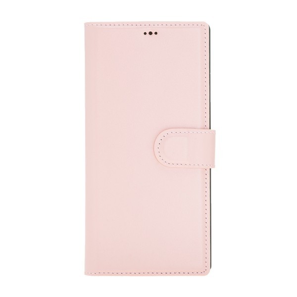 Samsung Galaxy Note 10 Plus Uyumlu Deri Cüzdanlı Kılıf NU2 Pembe