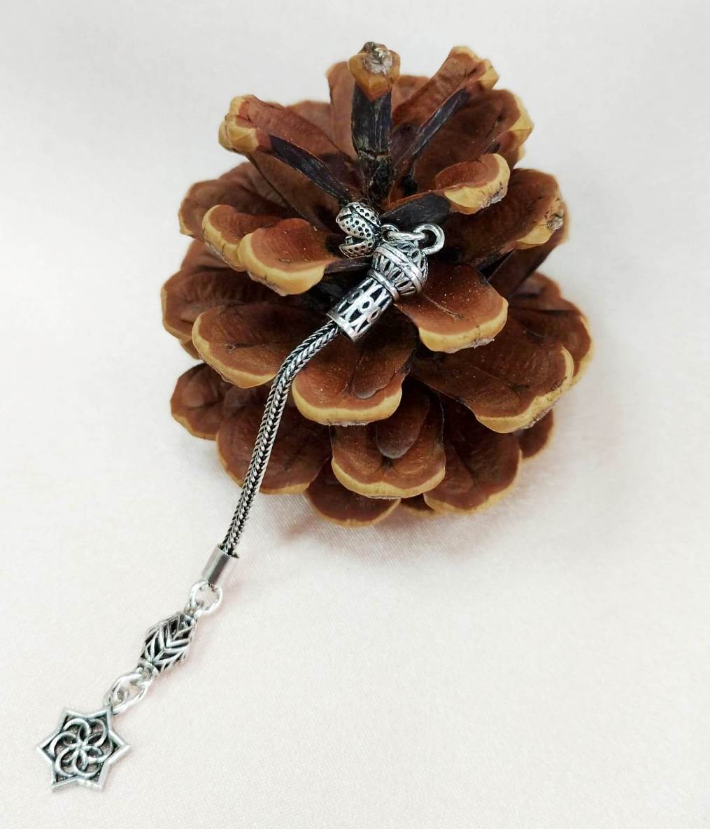 Tek Dal 925 Ayar Gümüş Tesbih Püskülü 8,5 cm