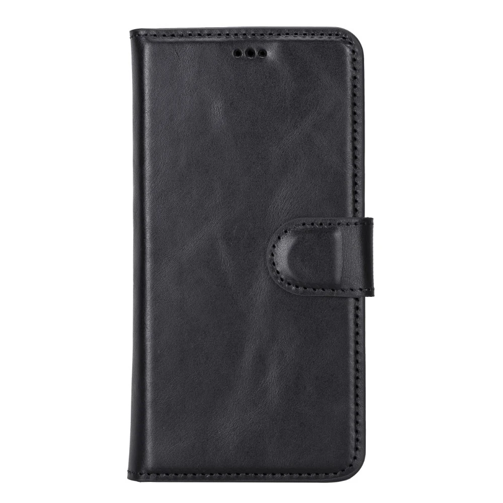 Samsung Galaxy S22 Uyumlu Deri Cüzdanlı Kılıf MWWN RST1 Siyah