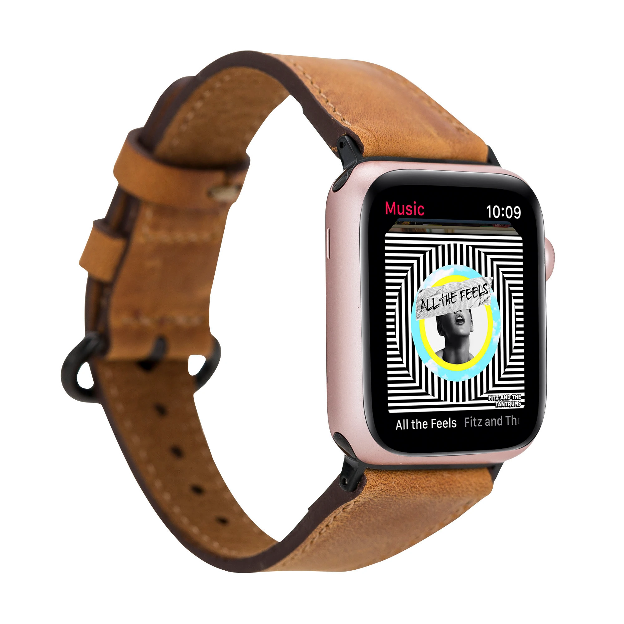 Apple Watch Uyumlu Deri Kordon 38-40-41mm Roma G19 Taba