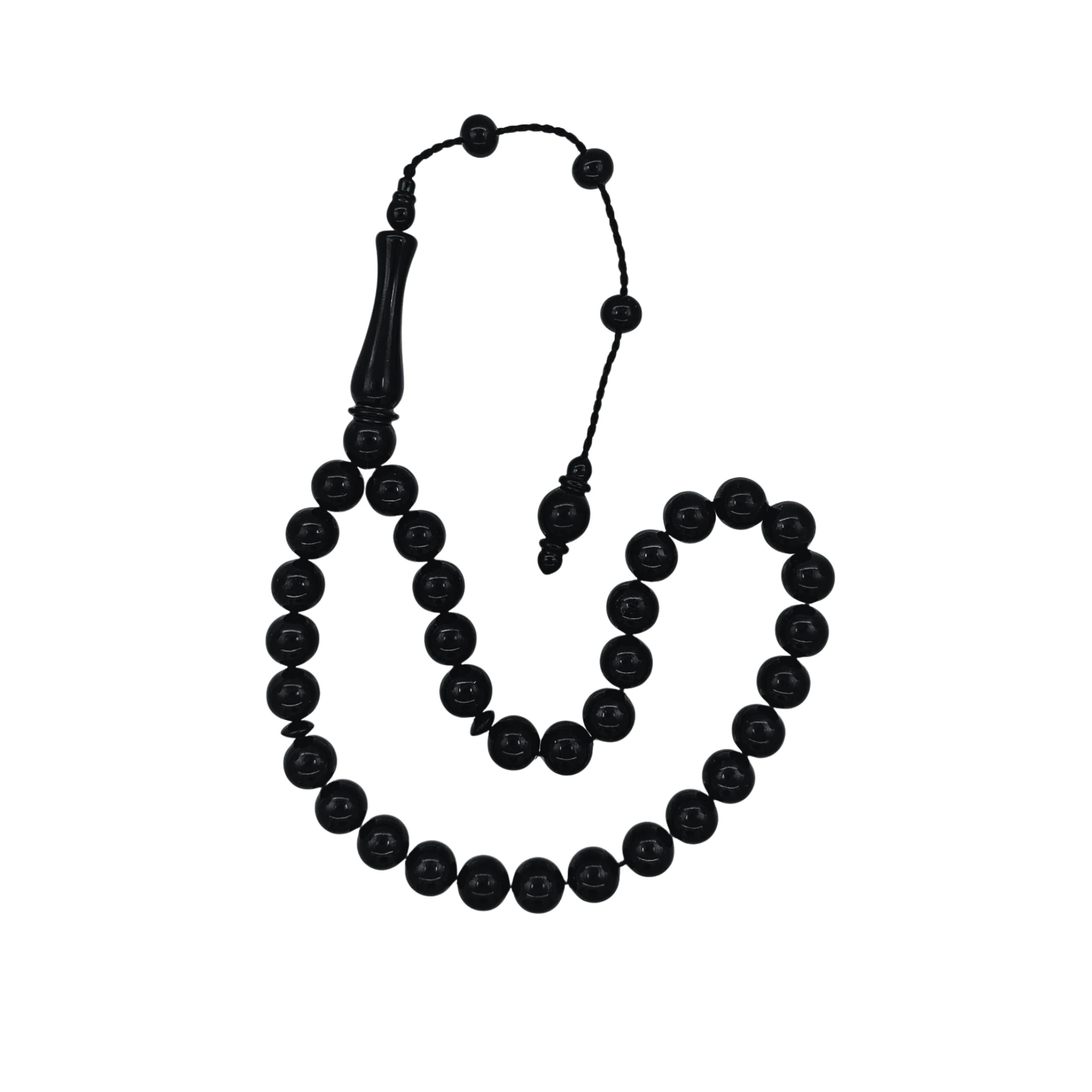 Küre Kesim Bilek Boy Sertifikalı Erzurum Oltu Taşı Tesbih 8 mm Usta İşi