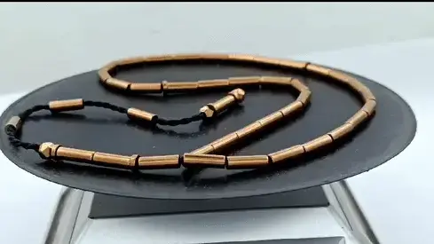 Kesme Model Bronz Renk Hematit Taşı Tesbih 3 x 9 mm