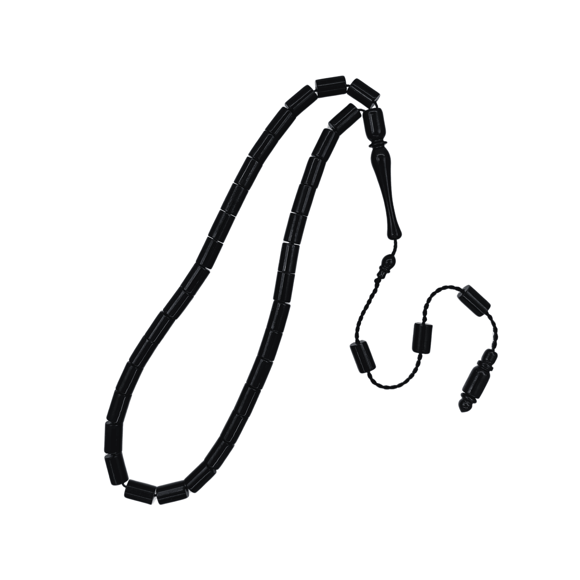 Kesme Model Erzurum Oltu Taşı Tesbih Sistemli Kumpaslı İşlemesiz - 6,5x9 mm Kesme