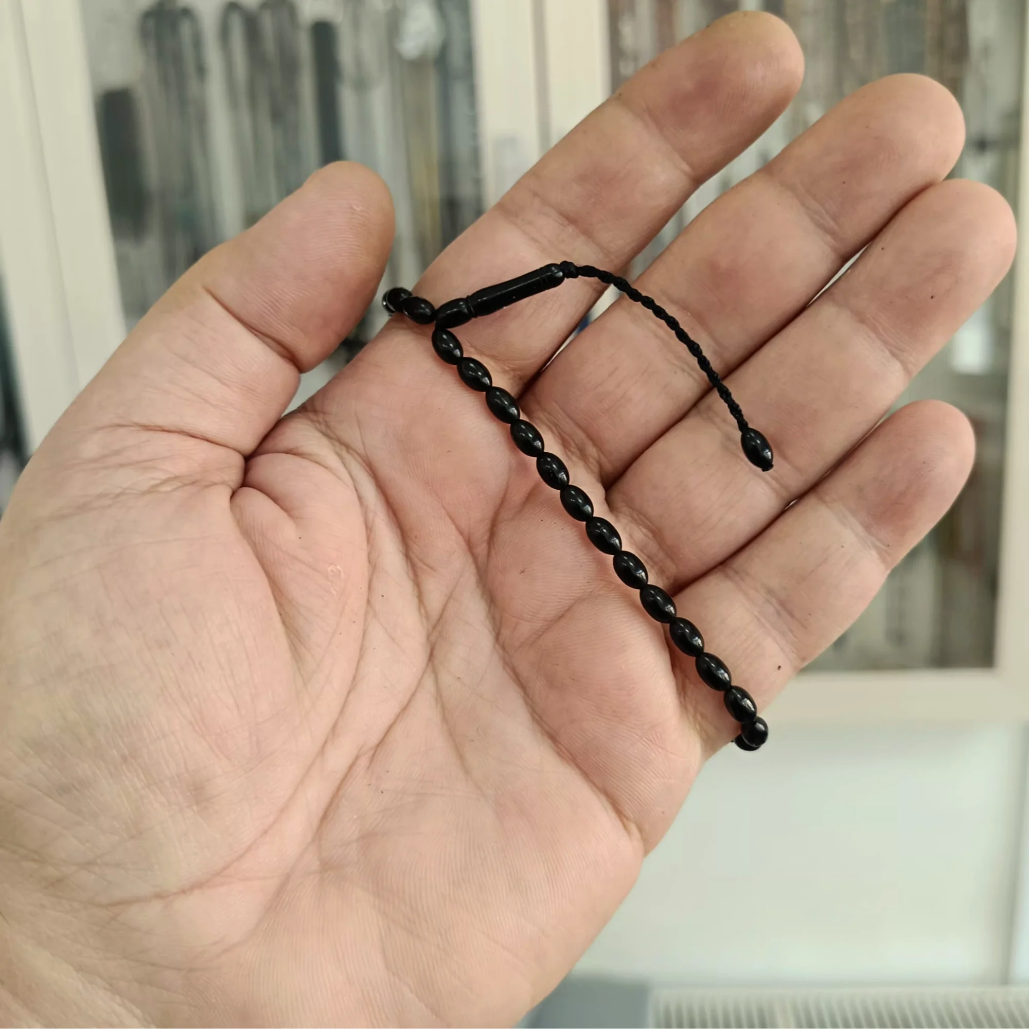 Arpa Kesim Erzurum Oltu Taşı 4 Parmak Mini Tesbih 4 x 6,5 mm