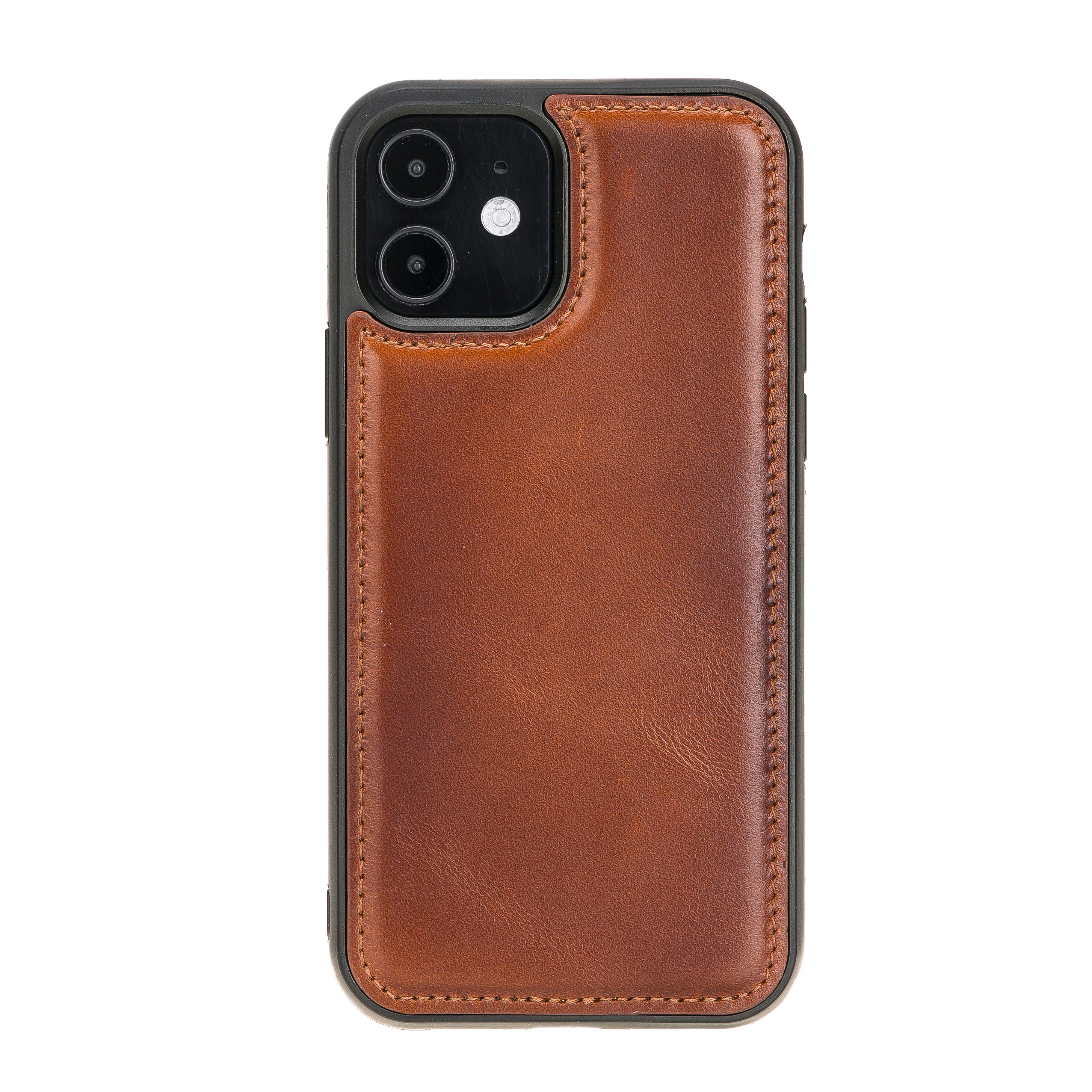 Apple iPhone 12 Uyumlu Deri Arka Kapak RST2EF Taba