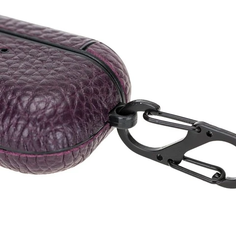 Apple AirPods Pro Uyumlu Deri Kılıf Juni ERC13 Mor