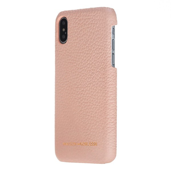 Apple iPhone X-XS Uyumlu Deri Arka Kapak MN-UJ ERC5 Pembe