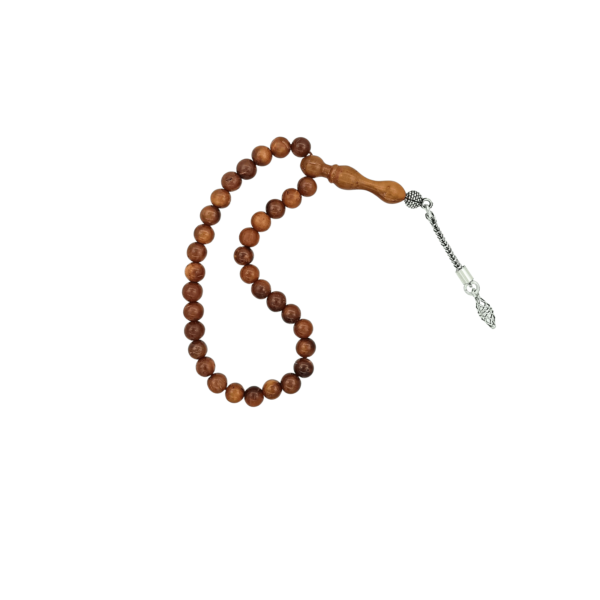Gümüş Püsküllü Küre Kesim Mini Kuka Tesbih 5,5 mm