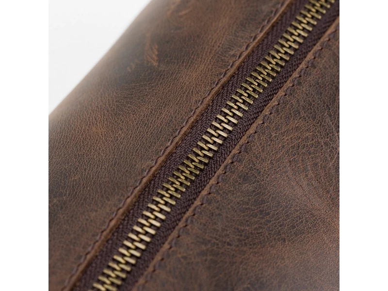 Deri Bakım Ve Seyahat Çantası, M Beden, G6 Kahverengi