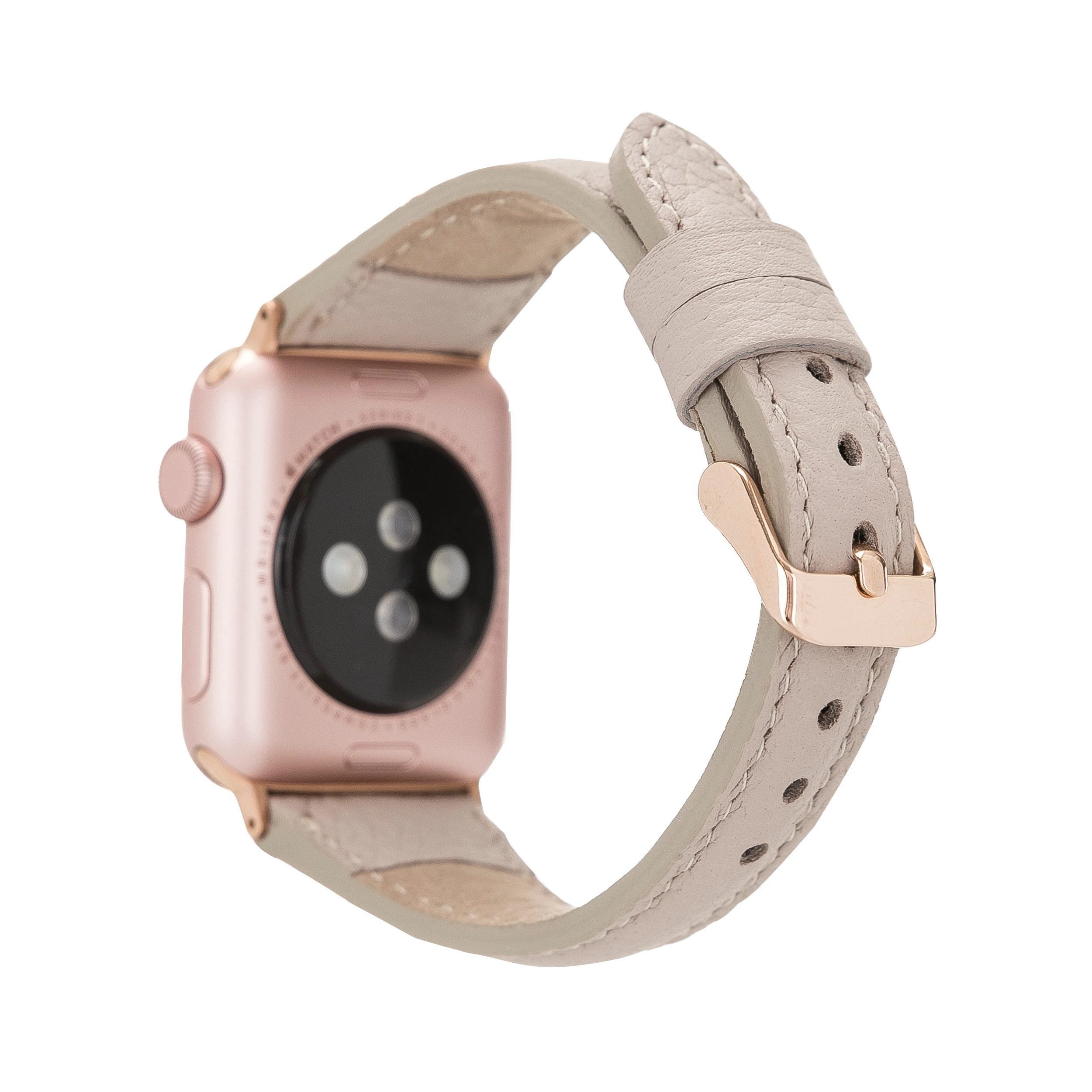 Apple Watch Uyumlu Deri Kordon 38-40-41mm Slim ERC3 Bej
