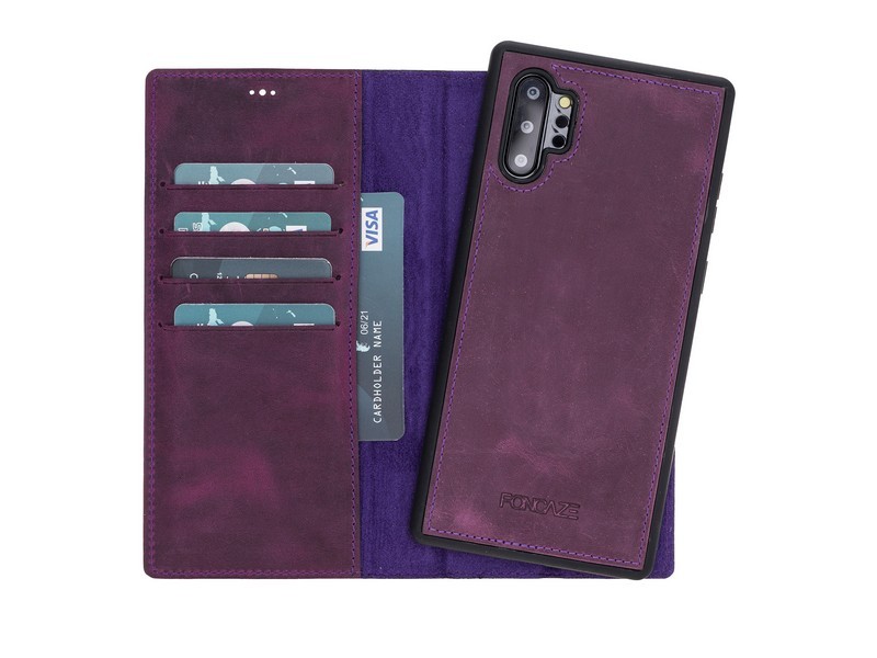 Samsung Galaxy Note 10 Plus Uyumlu Deri Cüzdanlı Kılıf Foncaze G7