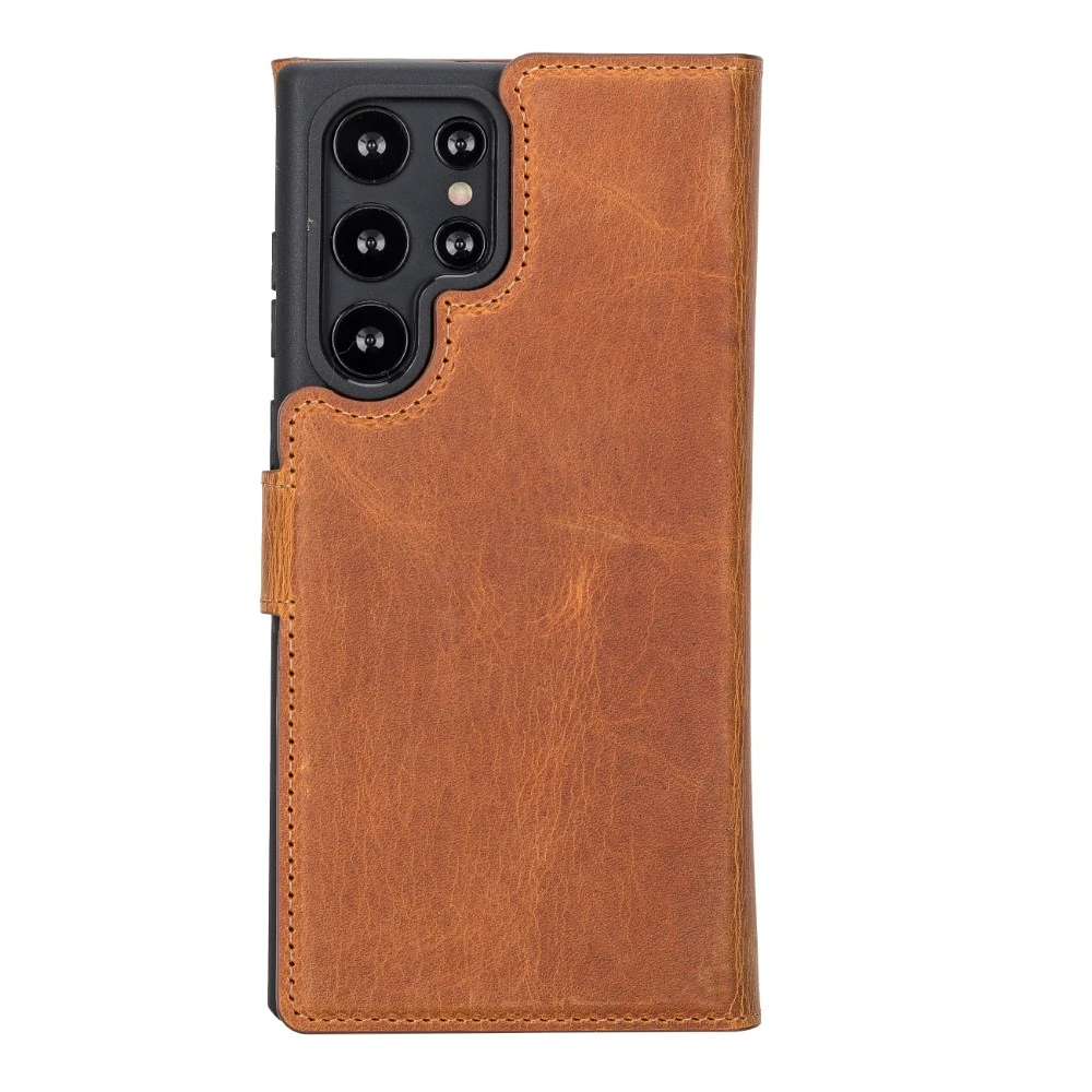 Samsung Galaxy S22 Ultra Uyumlu Deri Cüzdanlı Kılıf Santa G19