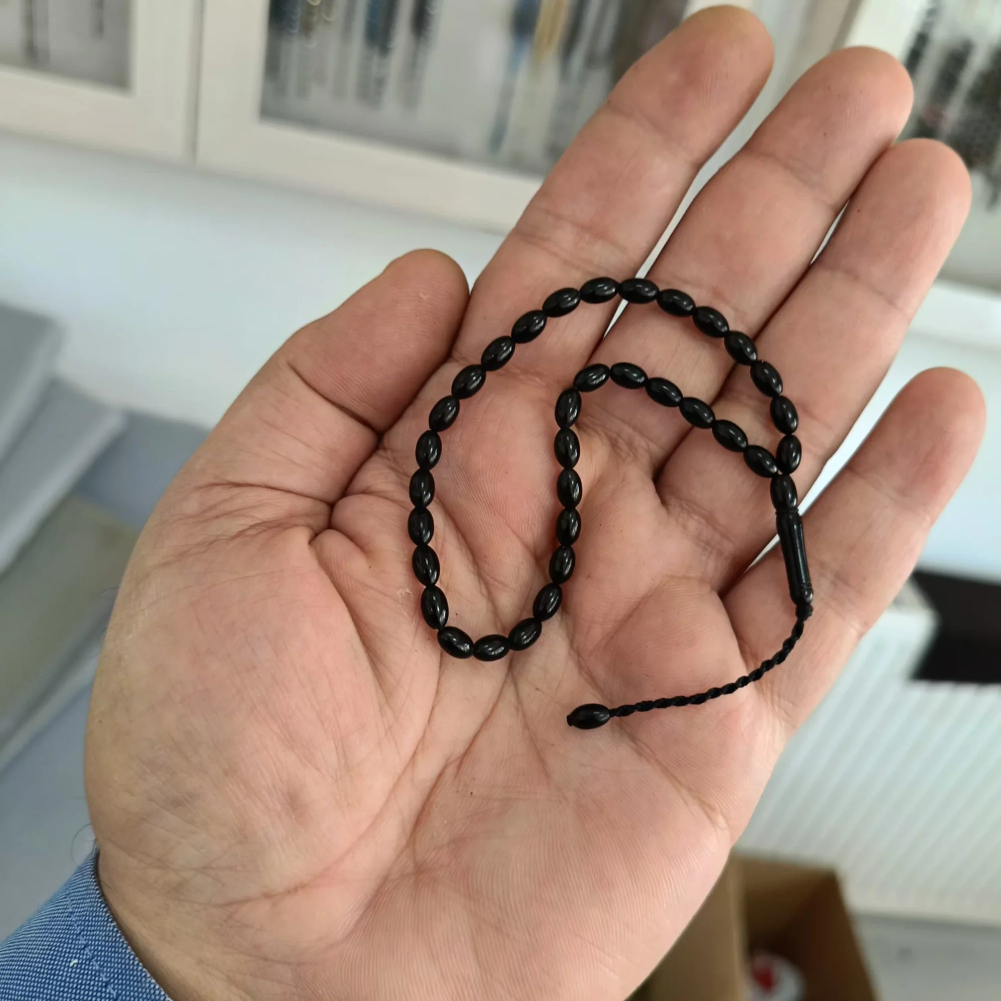 Arpa Kesim Erzurum Oltu Taşı 4 Parmak Mini Tesbih 4 x 6,5 mm