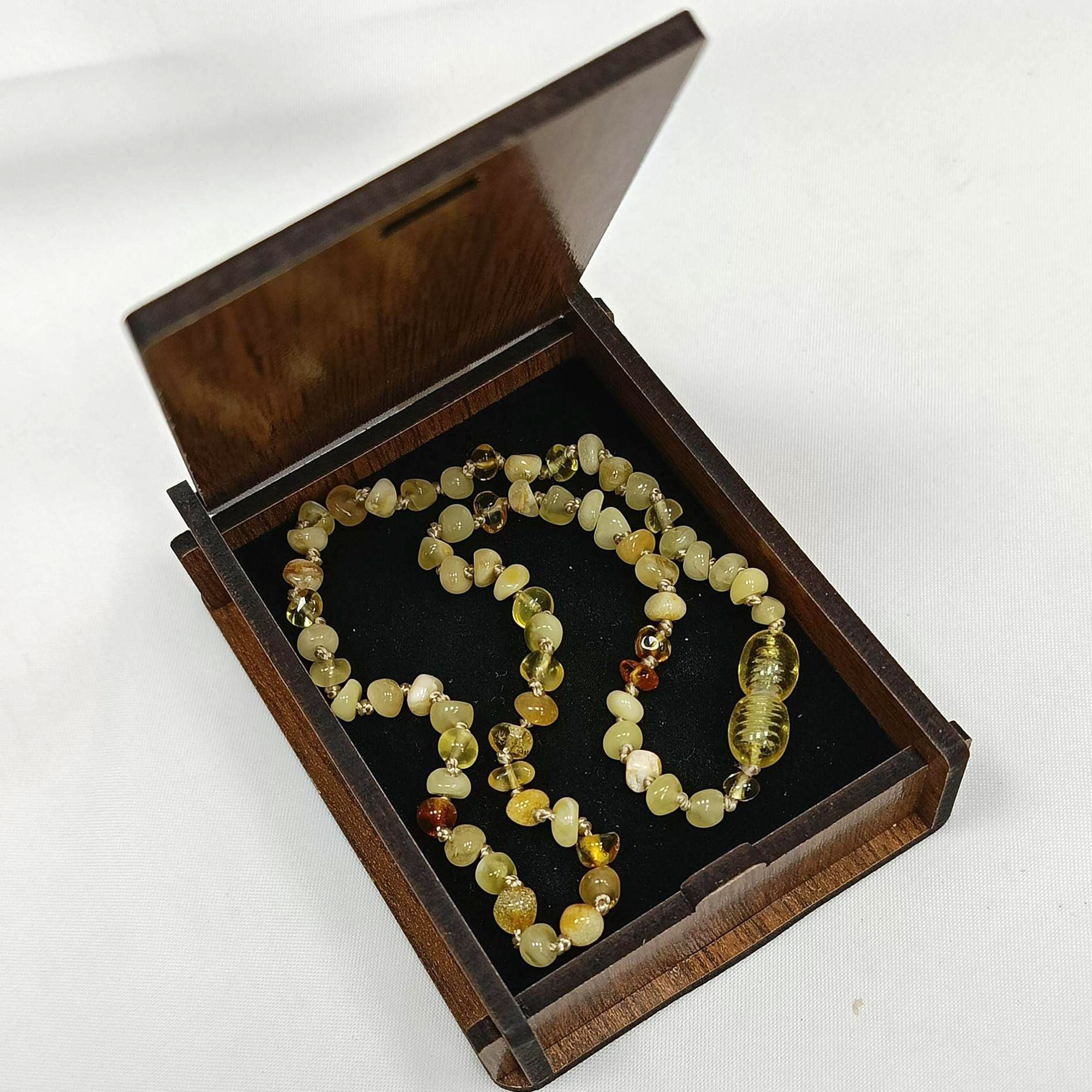 Sertifikalı Litvanya Damla Kehribar Bebek Kolye 33 cm