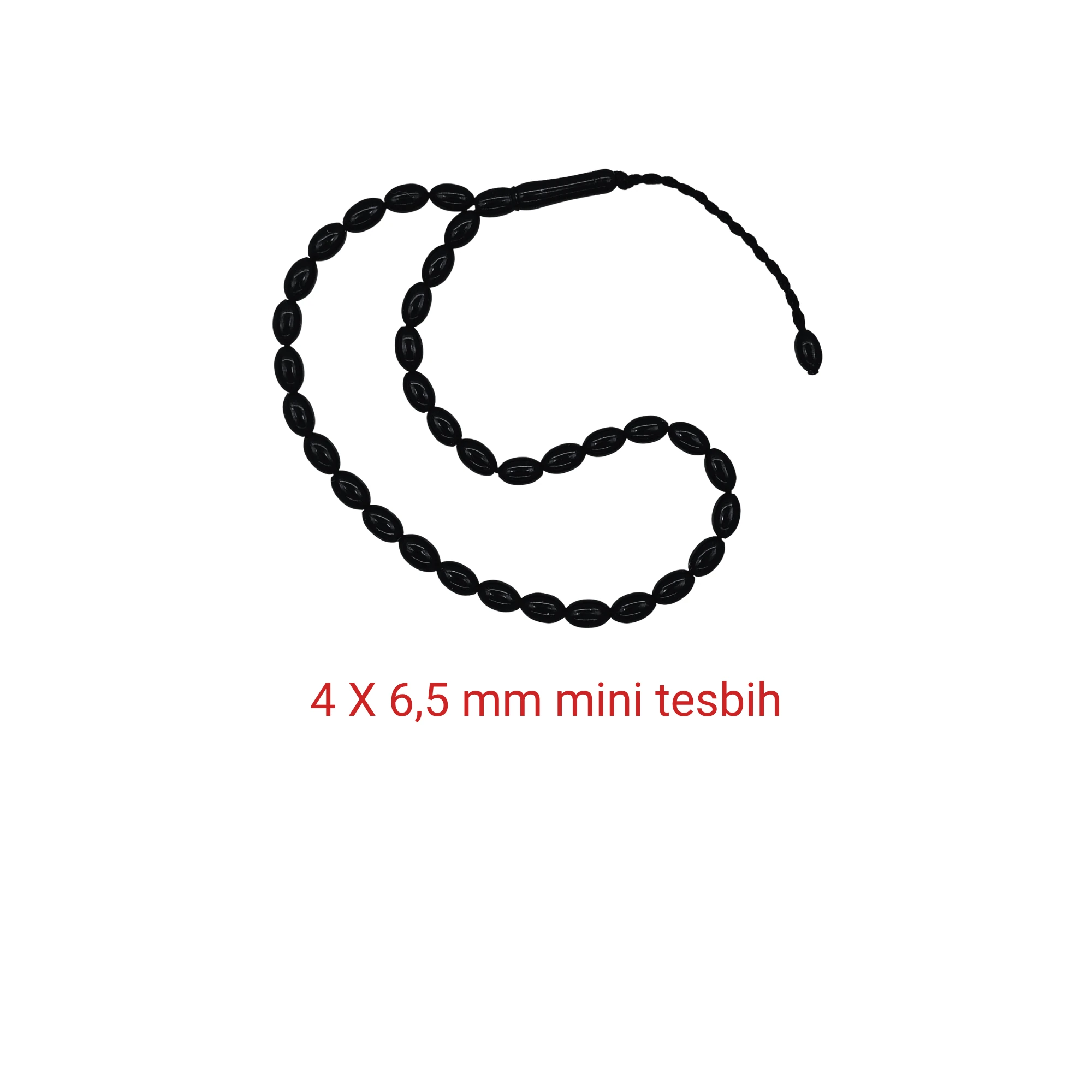 Arpa Kesim Erzurum Oltu Taşı 4 Parmak Mini Tesbih 4 x 6,5 mm