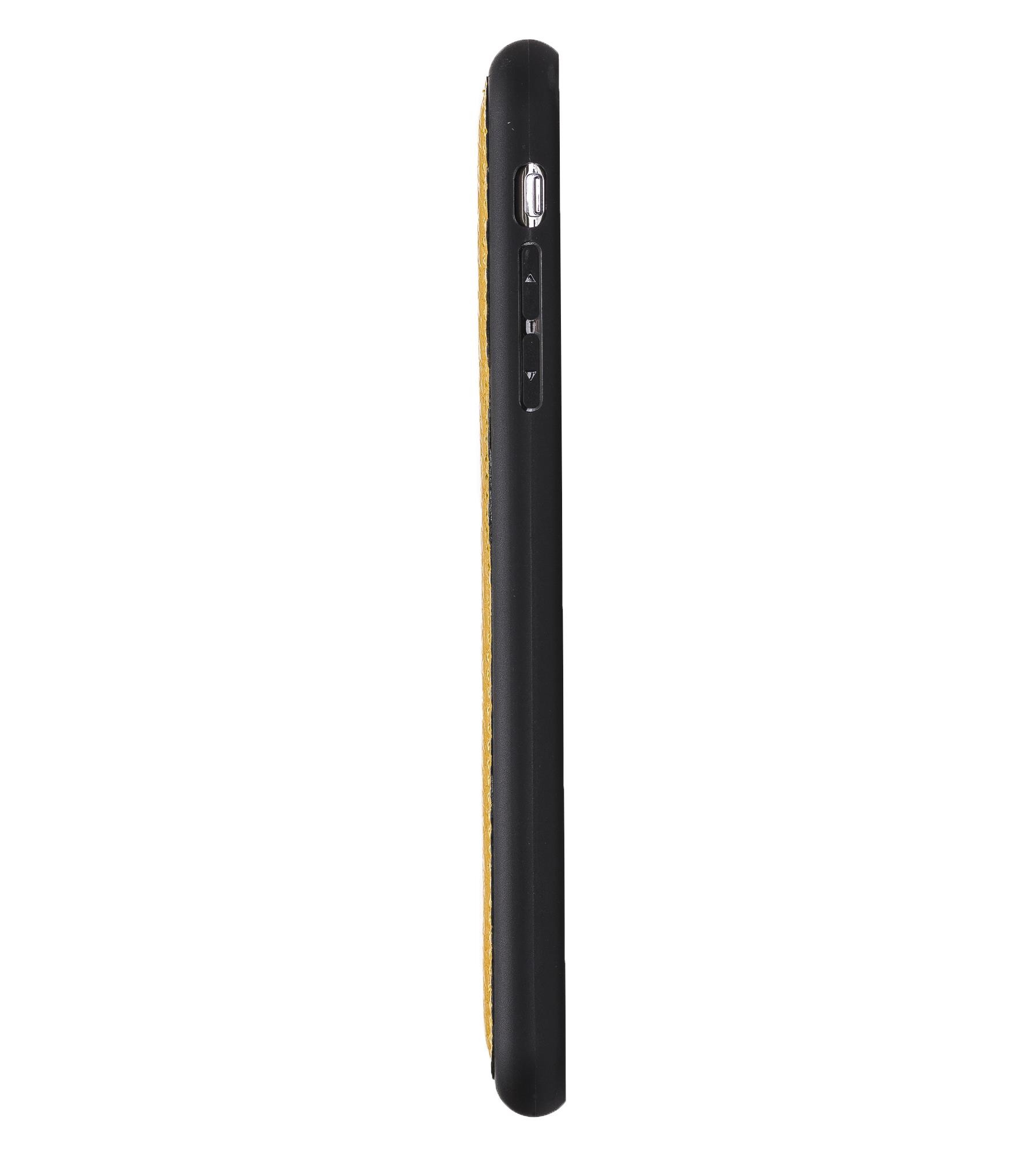 Apple iPhone XR Uyumlu Deri Arka Kapak Sarı
