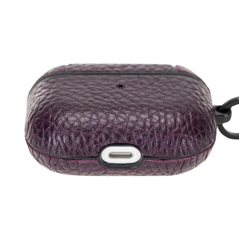Apple AirPods Pro Uyumlu Deri Kılıf Juni ERC13 Mor