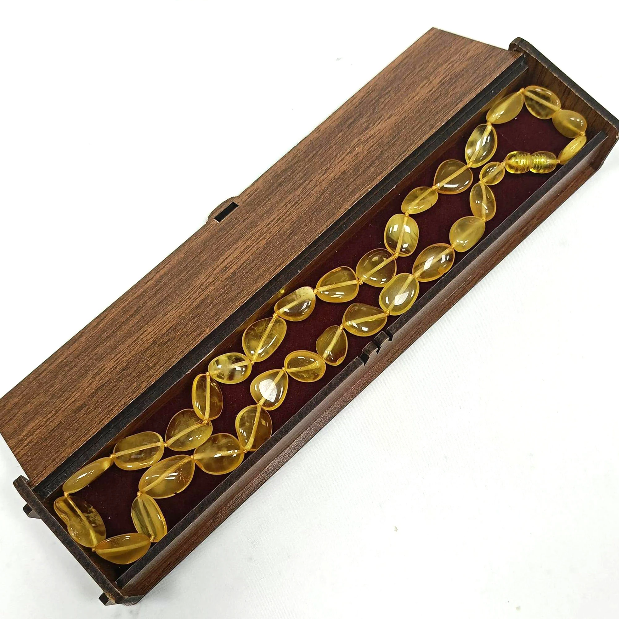 Sertifikalı Litvanya Damla Kehribar Yetişkin Kolye 50 cm