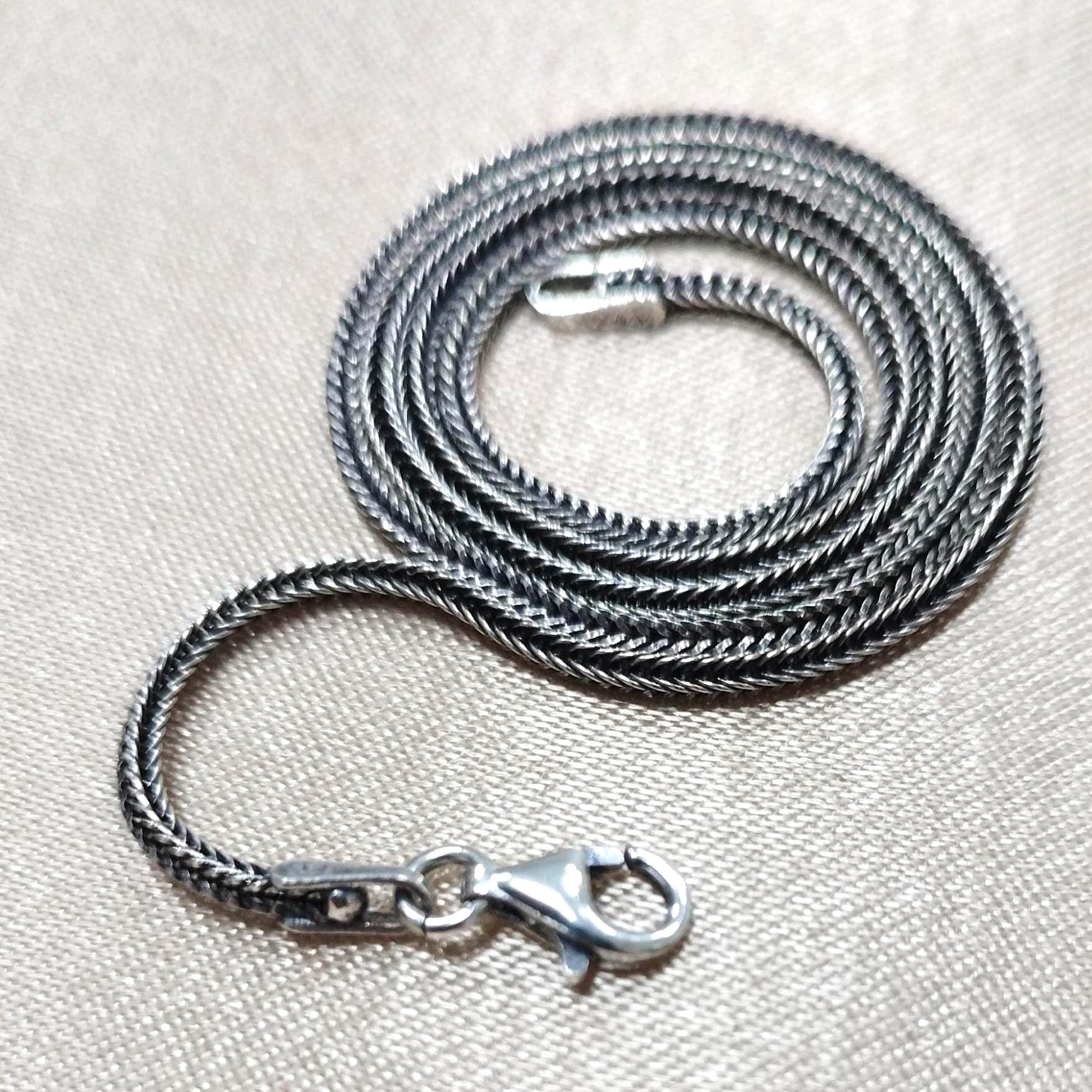 Unisex 925 Ayar Gümüş Zincir Tilki Kuyuruğu 40 - 75 cm