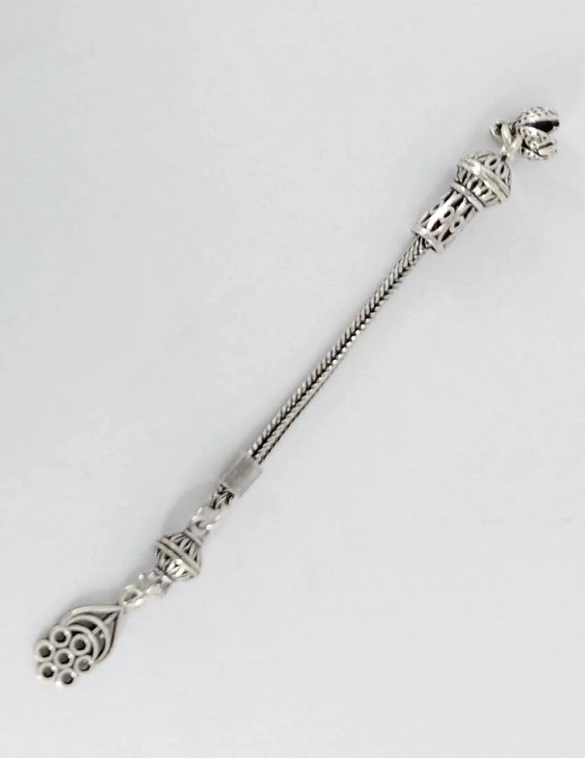 Tek Dal 925 Ayar Gümüş Tesbih Püskülü 8,5 cm