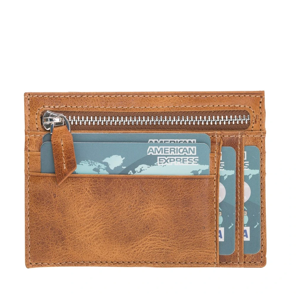 Zip Deri Fermuarlı Kartlık ZPCH V18 Taba