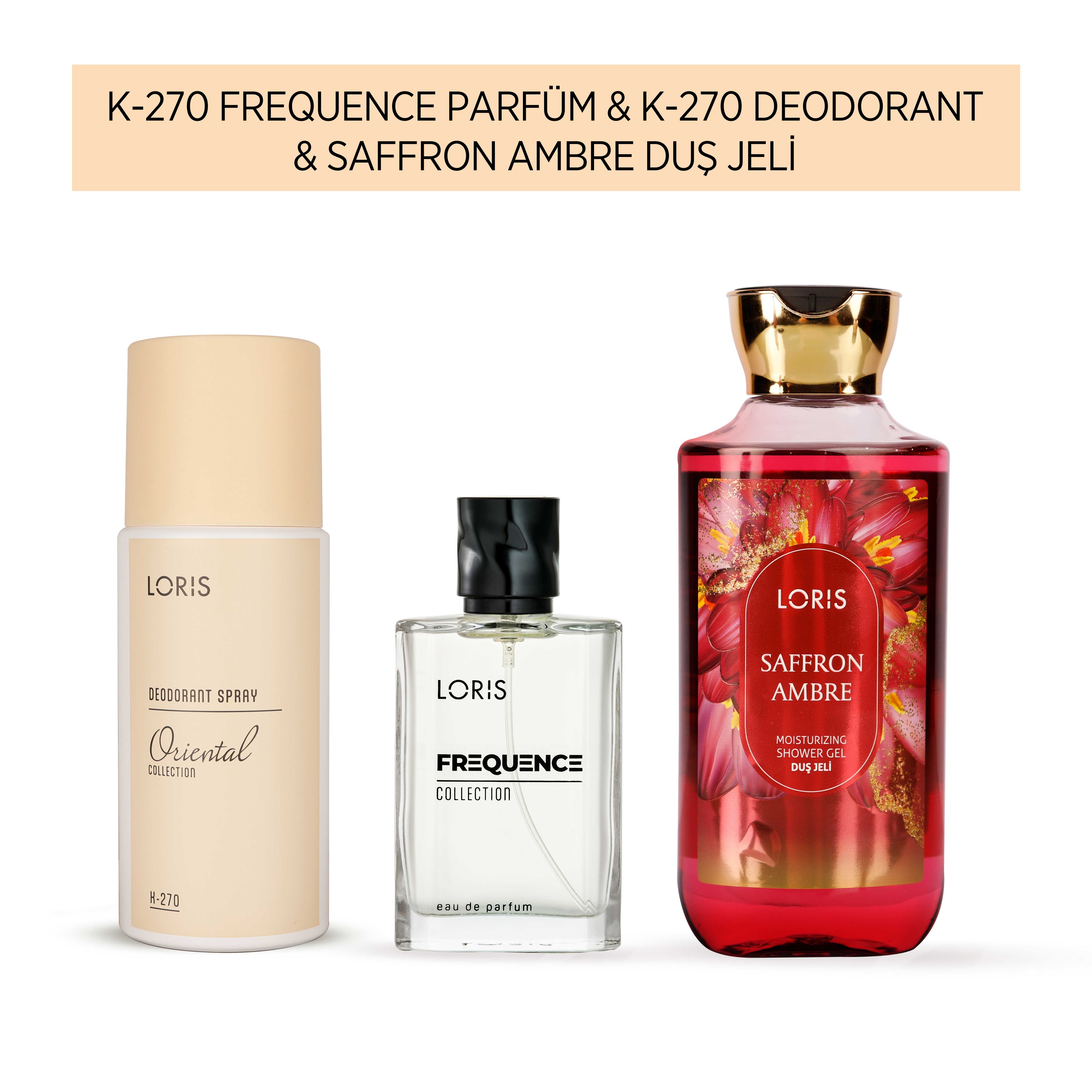 K-270 Parfüm & K-270 Deodorant & Saffron Ambre Duş Jeli