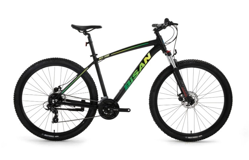 Bisan MTX 7200 24V Mekanik Disk Fren Dağ Bisikleti  29 jant 19'' kadro Siyah/Yeşil